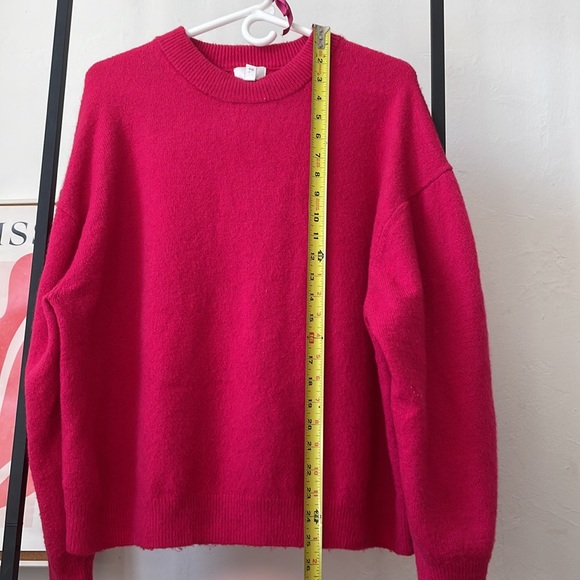 Mock Neck Magenta Knitted Sweater - Picture 7 of 7